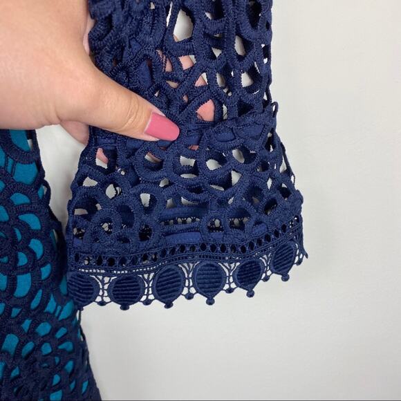 La Mason Talulah Roseate Teal Mini Lace Cocktail Evening Going Out Dress Small - Picture 7 of 12